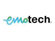 'Emotech' written in blue/green and black on white background.