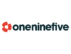One Nine Five written in black on white background with orange and white circle logo.