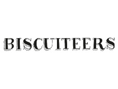 'Biscuiteers' written in capital letters and black font on white background.