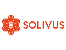 'Solivus' written in capital letters next to orange flower logo.