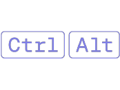 Ctrl Alt logo on white background.