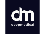 Deep Medical logo on black background.