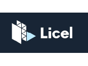 Licel logo on black background.