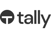Logo with 'Tally' text and circular symbol, representing a tech or financial brand.