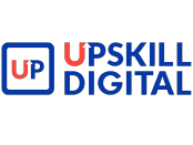 Upskill Digital logo on white background.