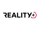 Reality plus logo on white background.