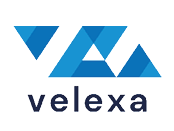 Velexa logo on white background. 