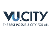 VU CITY logo on white background.