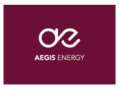 Aegis Energy logo on a burgundy background.